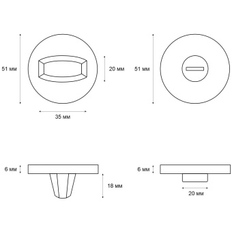 Ручка поворотная Trodos "BK" серия 06 slim, золото 