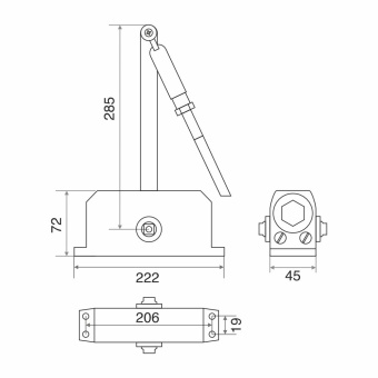 Доводчик дверной Trodos DC-150 до 150 кг, коричневый