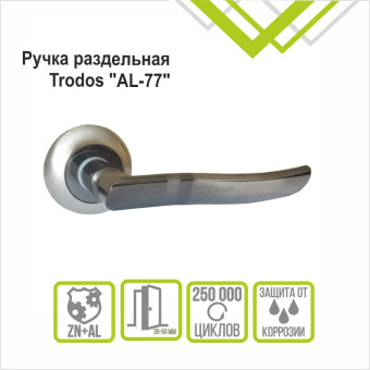 Ручка раздельная Trodos "77" серия 08, никель/черный никель