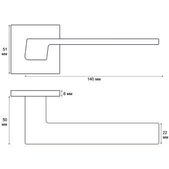 Ручка раздельная Trodos 809-03 slim BL черный 