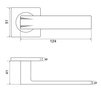 Ручка раздельная Trodos 845-03 slim BL черный 