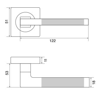Ручка раздельная Trodos 517-02 BL черный 