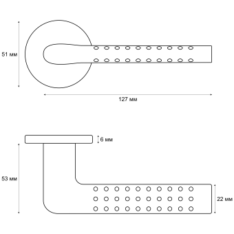 Ручка раздельная Trodos "47Р" серия 06 slim, бронза