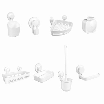 Крючок 1-ый на присоске Zenfort "Изи" (Easy), пластик, белый