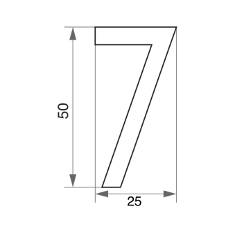 Цифра дверная Trodos "7" модерн, хром