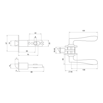 Ручка-защелка Trodos ЗВ2-03 золото