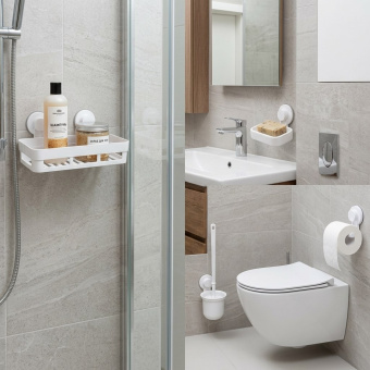 Ёрш сантехнический на присоске Zenfort "Изи" (Easy), пластик, белый