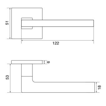 Ручка раздельная Trodos 517-03 slim BL черный 