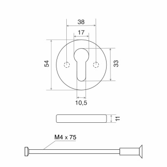 Накладка на цилиндр Trodos ET-SS нержавеющая сталь
