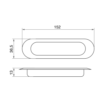 Ручка для раздвижных дверей овал, сатин