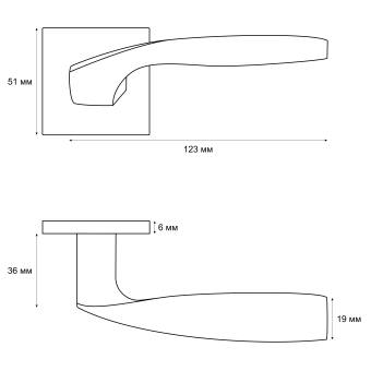 Ручка раздельная Trodos "228" серия 03 slim, черный никель