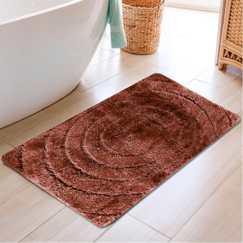 Ковер Delphinium коллекция "Вираж" микрофибра 50х80см, коричневый