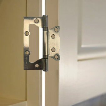 Петля накладная Vrata 100х75х2,0 без врезки, б/к, никель, флоупак