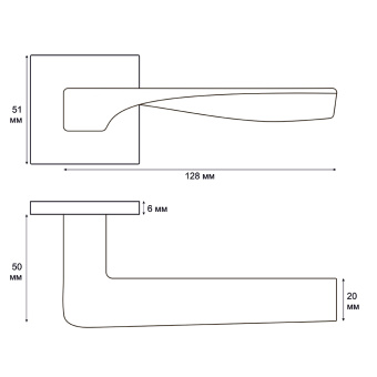 Ручка раздельная Trodos "870" серия 03 slim, графит