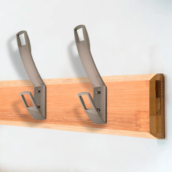 Крючок мебельный Trodos "ZY-206" 2-рожковый, сплав ЦАМ, никель