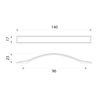 Ручка-скоба мебельная Trodos "ZY-700" 96мм сплав ЦАМ 66гр, золото/никель