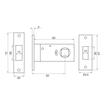 Защелка врезная Trodos 6-50/М CP магнит, хром