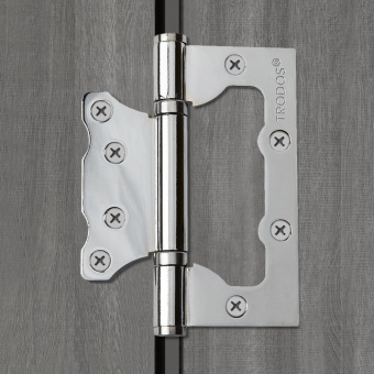 Петля накладная Trodos 100х75х2,5 CP без врезки, хром, флоупак