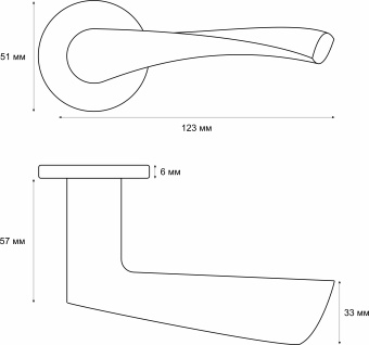 Ручка раздельная Trodos "11" серия 06 slim, золото