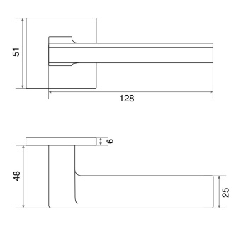 Ручка раздельная Trodos 551-03 slim BL черный