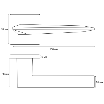 Ручка раздельная Vrata "2176 AL" серия 03 slim, графит