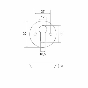 Накладка цилиндровая для финских дверей 016 хром