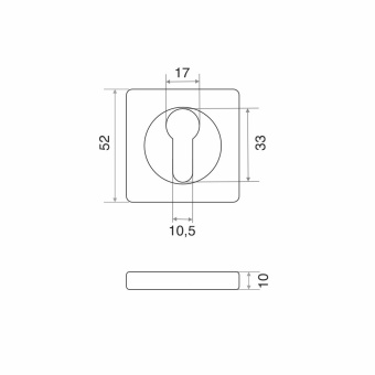 Накладка на цилиндр Trodos ЕТ-02 BN черный никель