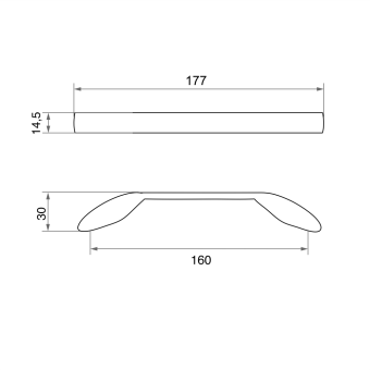 Ручка-скоба мебельная Trodos "9455" 160мм сплав ЦАМ 129гр, сатиновое золото матовый, хедер
