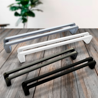 Ручка-скоба мебельная Trodos "2567" 160мм сплав ЦАМ 113гр, черный никель брашированный матовый