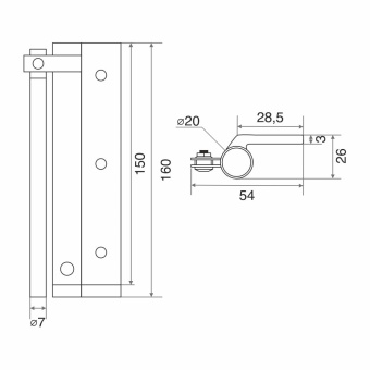 Доводчик дверной пружинный Trodos до 35кг, коричневый