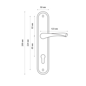 Ручка на планке Trodos 85/11-L CP хром