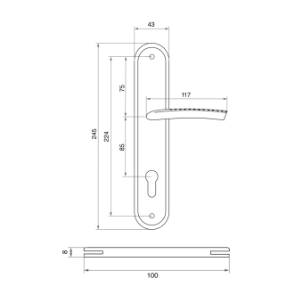 Ручка на планке Trodos 85/106-M SN никель