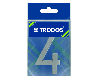 Цифра дверная Trodos "4" модерн, хром