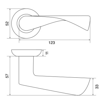 Ручка раздельная Trodos 11-08 GP золото