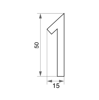 Цифра дверная Trodos "1" модерн, хром