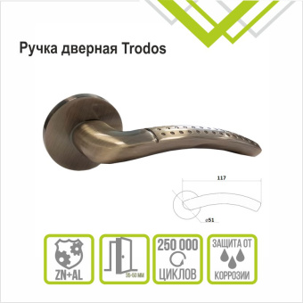 Ручка раздельная Trodos "106" серия 06 slim, бронза