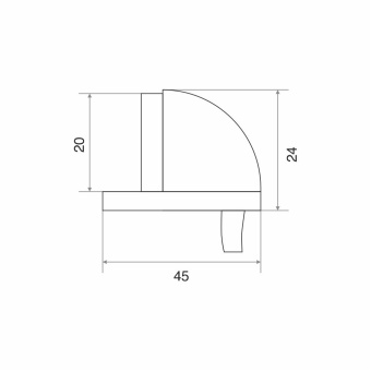 Упор дверной Trodos 3054/Н24 графит