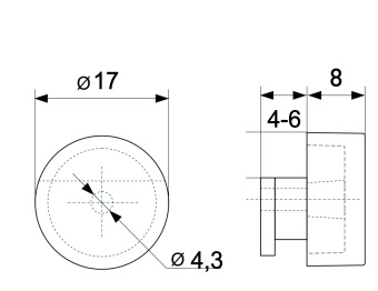 Зеркалодержатель Trodos "101" D17 4шт, бронза