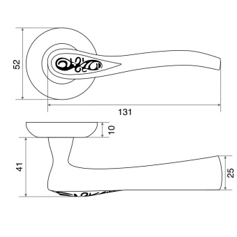 Ручка раздельная Trodos 75-08 AB бронза