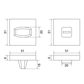 Ручка поворотная Trodos BK-03 slim SN никель