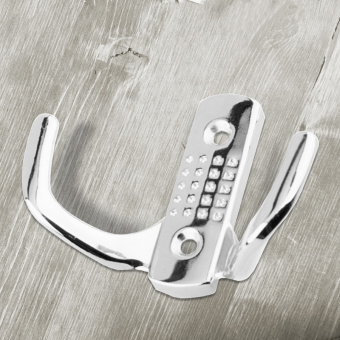 Крючок мебельный Trodos "ZY-201В" 2-рожковый, сплав ЦАМ, хром