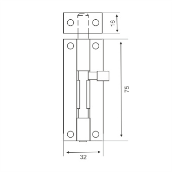 Шпингалет Trodos ZY-711/L90 WW белый