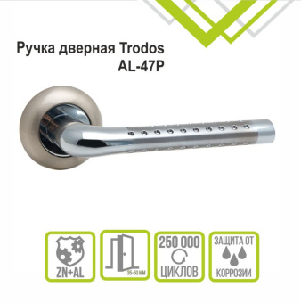 Ручка раздельная Trodos "47P" серия 08, никель/хром