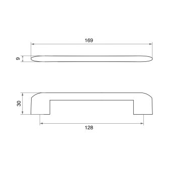 Ручка-скоба мебельная Trodos "8653" 128мм сплав ЦАМ 105гр, хром