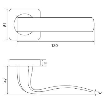 Ручка раздельная Trodos 225-02 GF графит
