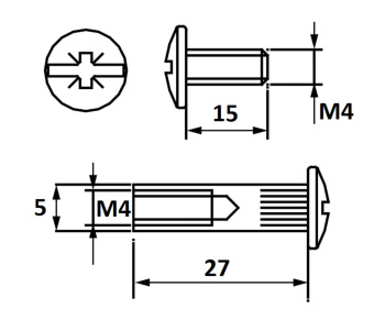 Стяжка межсекционная Trodos M4х27+M4х15 2000 шт
