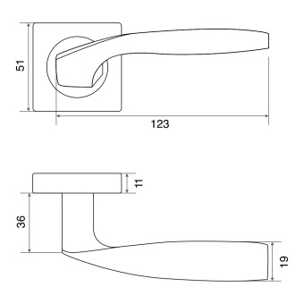 Ручка раздельная Trodos 228-02 SN никель