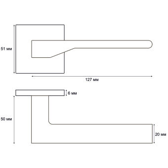Ручка раздельная Trodos "604" серия 03 slim, белый 