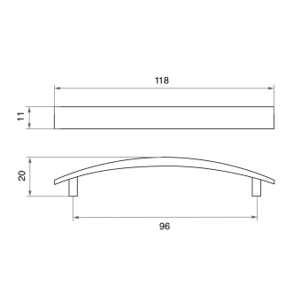 Ручка-скоба мебельная Trodos "ZY-9B" 96мм сплав ЦАМ 22гр, никель