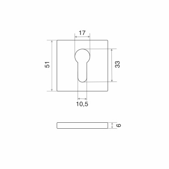 Накладка на цилиндр Trodos ET- 03 slim BL черный 